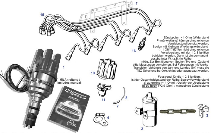 123 4CYL DISTRIBUTOR KIT WO/COIL W/TRIGGER